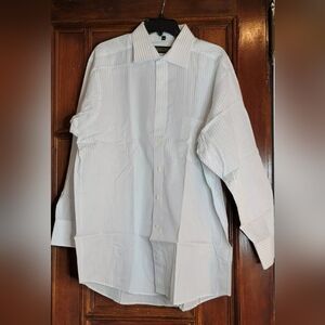 NWOT Donald Trump Signature Collection Long Sleeve Shirt White-Striped-17-32/33